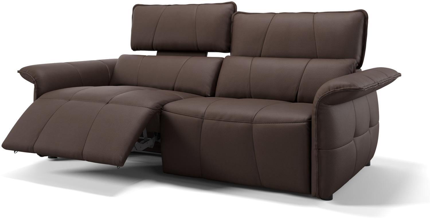 Sofanella Dreisitzer ADRIA Ledercouch Echtleder Sofa in Braun Bild 1