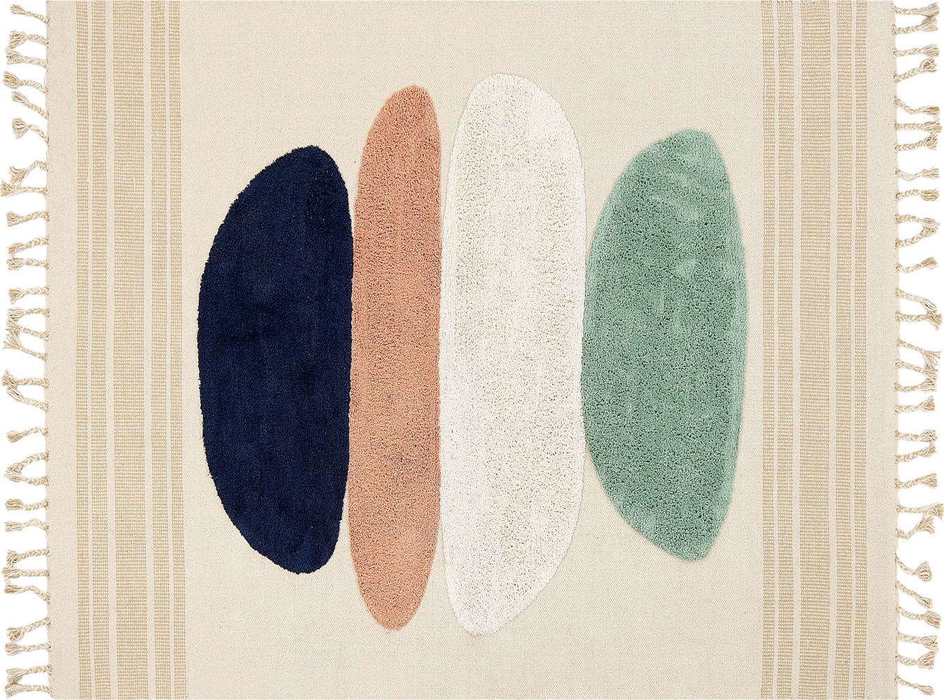 Teppich Baumwolle mehrfarbig 300 x 400 cm geometrisches Muster Kurzflor ZEYNAK Bild 1