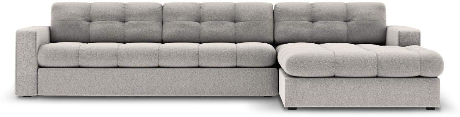 Micadoni 4-Sitzer Ecke rechts Sofa Justin | Bezug Light Grey | Beinfarbe Black Plastic Bild 1