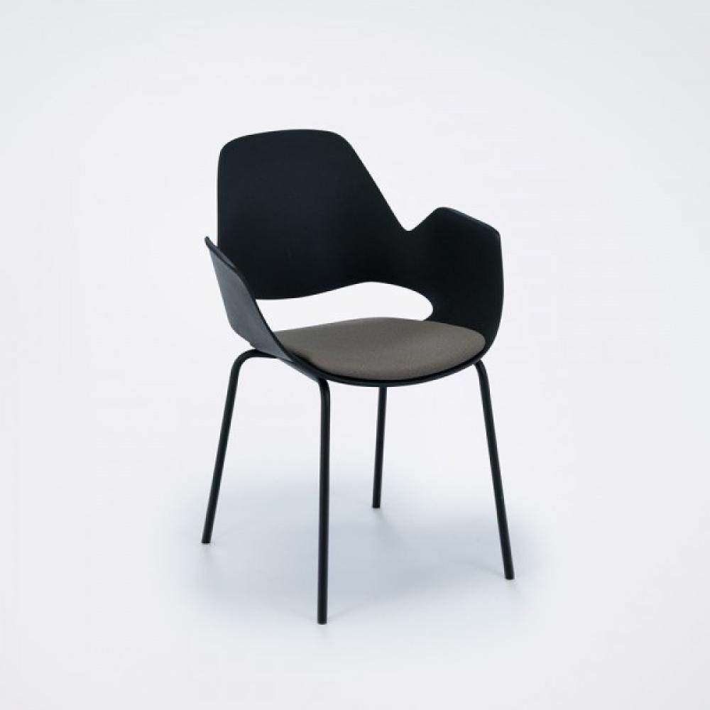Stuhl mit Armlehne FALK schwarz powder coated metal ton Bild 1