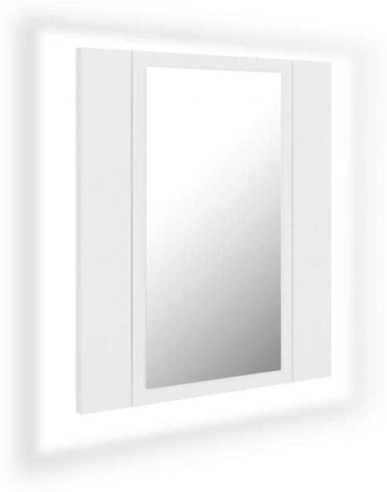 vidaXL LED Bad Spiegelschrank Badezimmerspiegel Badspiegel Spiegel Badschrank Badezimmerschrank Hängeschrank Wandschrank Weiß 40x12x45cm Bild 1