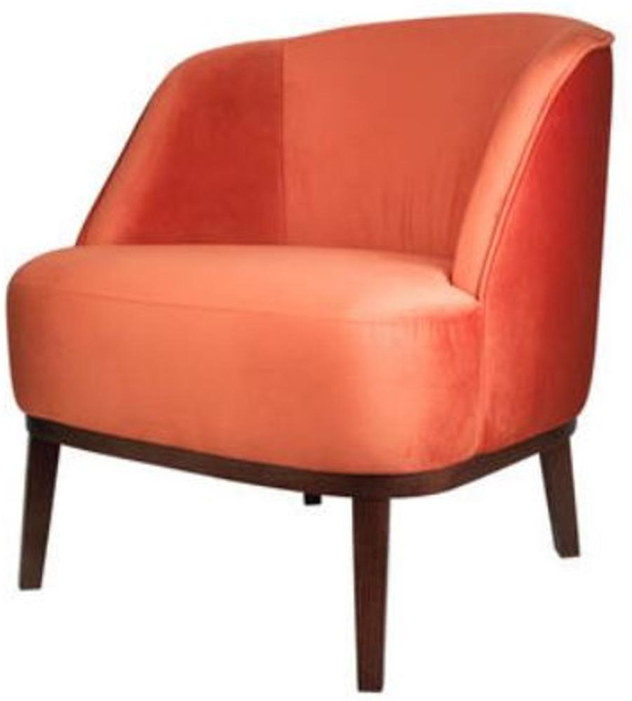 Casa Padrino Lounge Sessel Orange / Braun 66 x 66 x H. 70 cm - Luxus Kollektion Bild 1