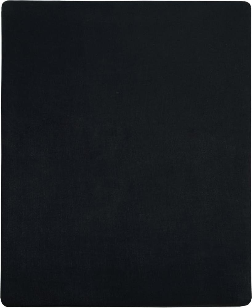 Spannbettlaken Jersey Schwarz 160x200 cm Baumwolle Bild 1