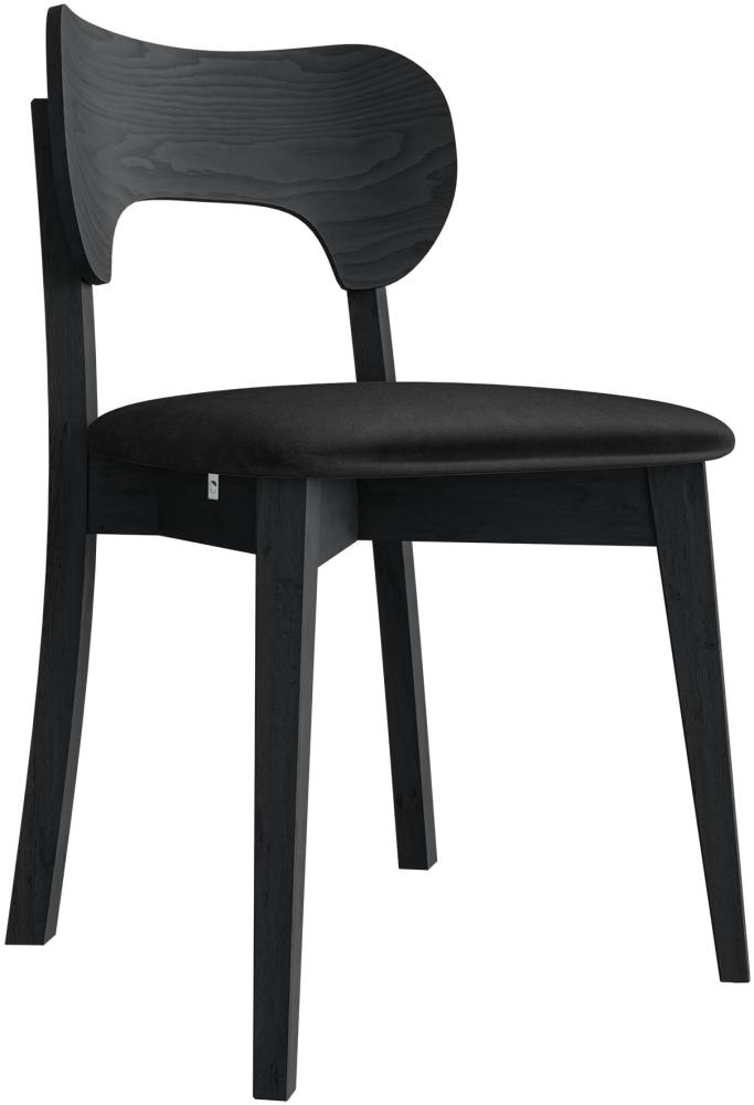Esszimmerstuhl Gamirut, Stuhl aus Buchenholz für Küche, Restaurant (Schwarz / Magic Velvet 2219) Bild 1