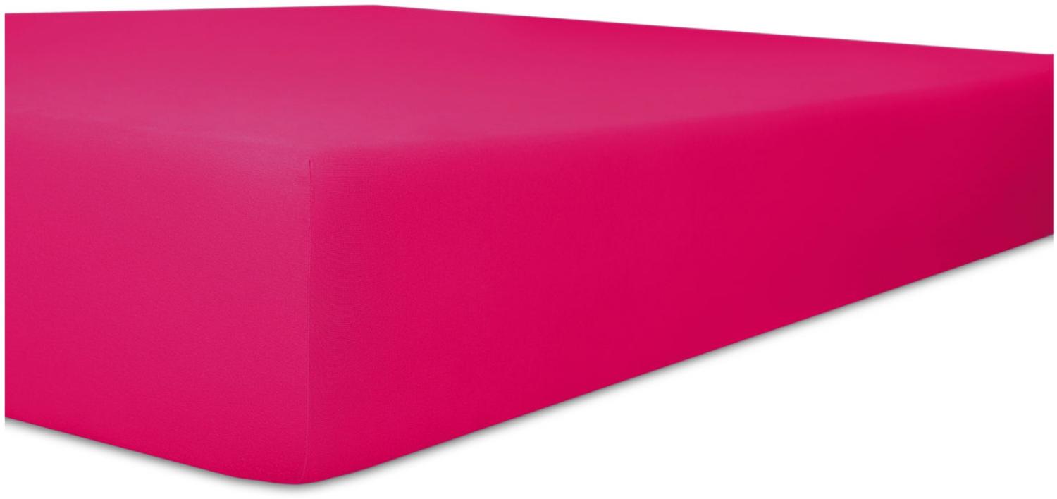 Kneer Vario-Stretch Spannbetttuch one für Topper 4-12 cm Höhe Qualität 22 Farbe fuchsia 120x200 cm Bild 1