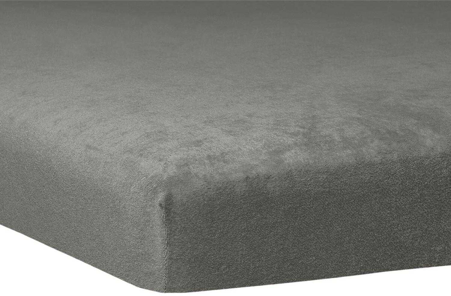 Traumschlaf Flausch Biber Topper Spannbettlaken | 140x200 cm - 160x200 cm | schiefer Bild 1