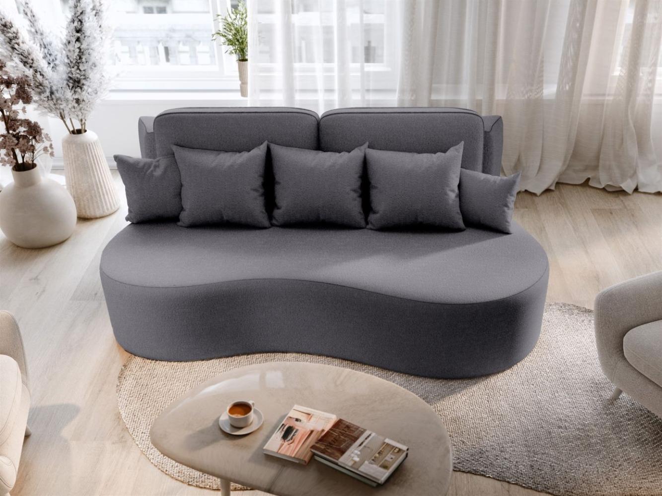 Schlafsofa Designersofa Sofa BIONA in Stoff Doha Dunkelgrau Bild 1