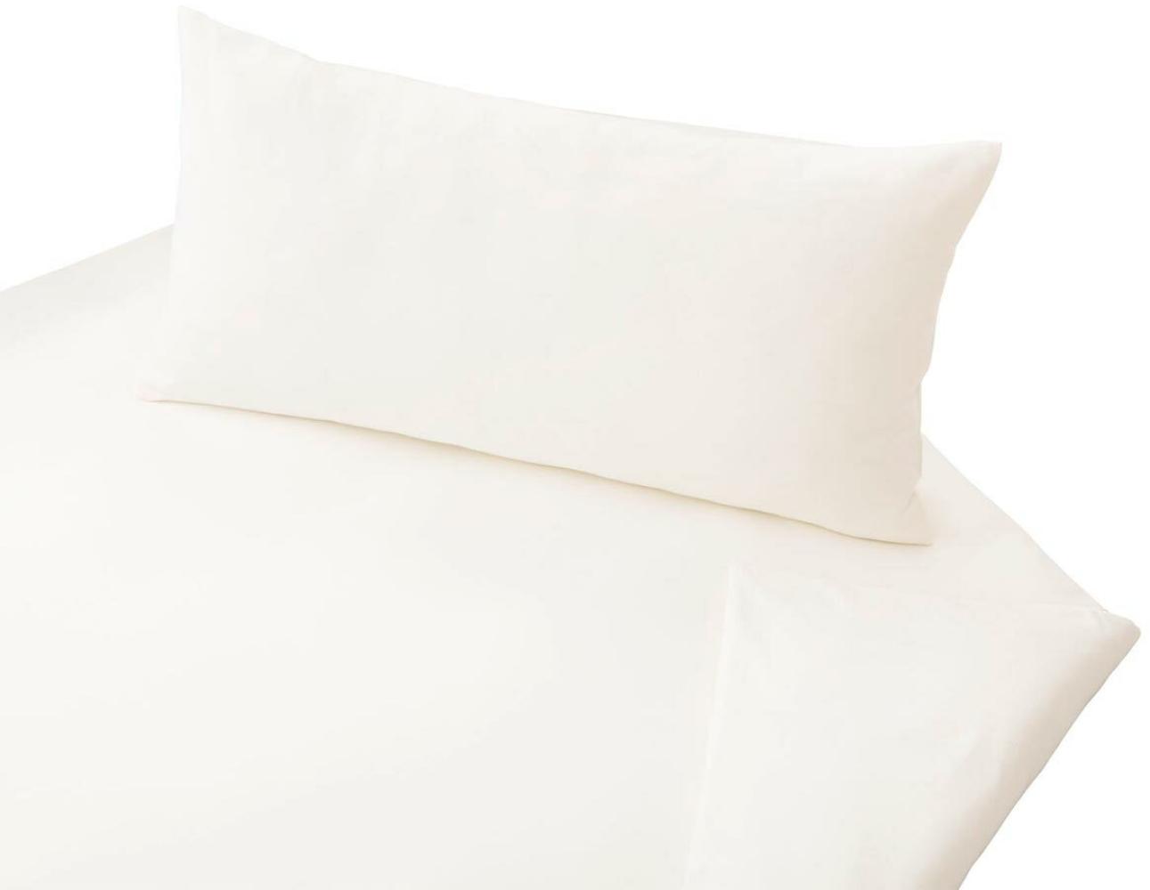 Cotonea Bio-Jersey-Bettwäsche uni Größe 135x200+80x80 cm Kissenbezug 003 Weiß Bild 1