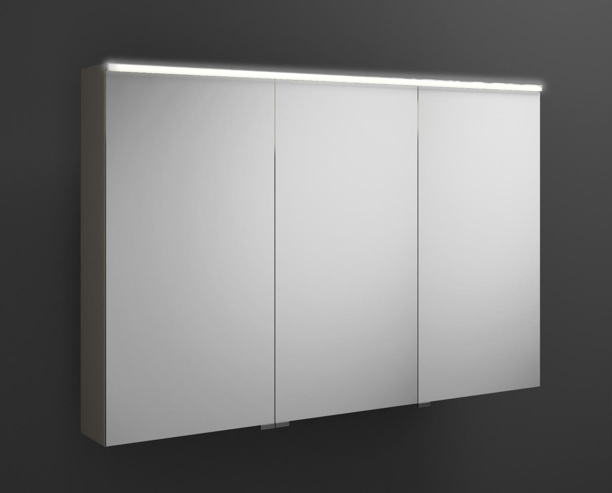 Burgbad Eqio Spiegelschrank mit horizontaler LED-Beleuchtung, 3 Türen, mittlerer Anschlag links, 1200x800mm, SPGS120R, Korpus: Grau Hochglanz - SPGS120RF2010 Bild 1