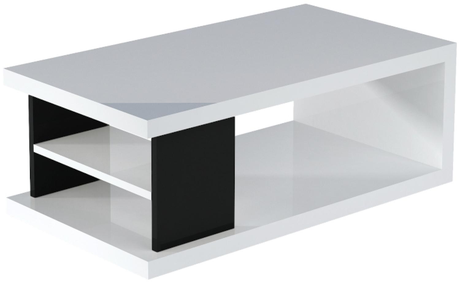 Konferenztisch KELLY, 110x41x60, weiß/schwarz Glanz Bild 1
