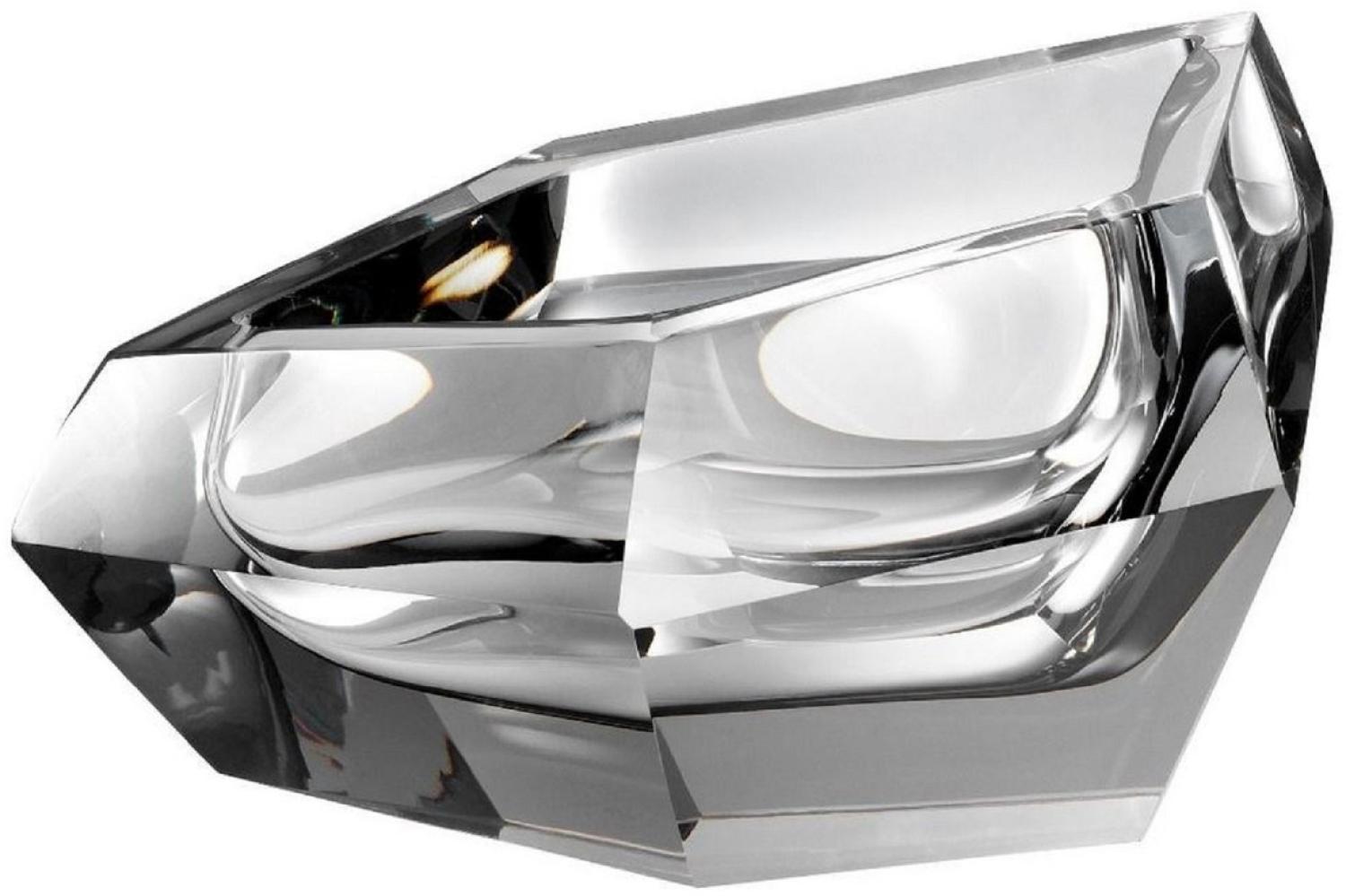 Casa Padrino Luxus Kristallglas Schüssel Grau 22 x 14 x H. 10,5 cm - Designer Deko Schüssel - Deko Accessoires Bild 1