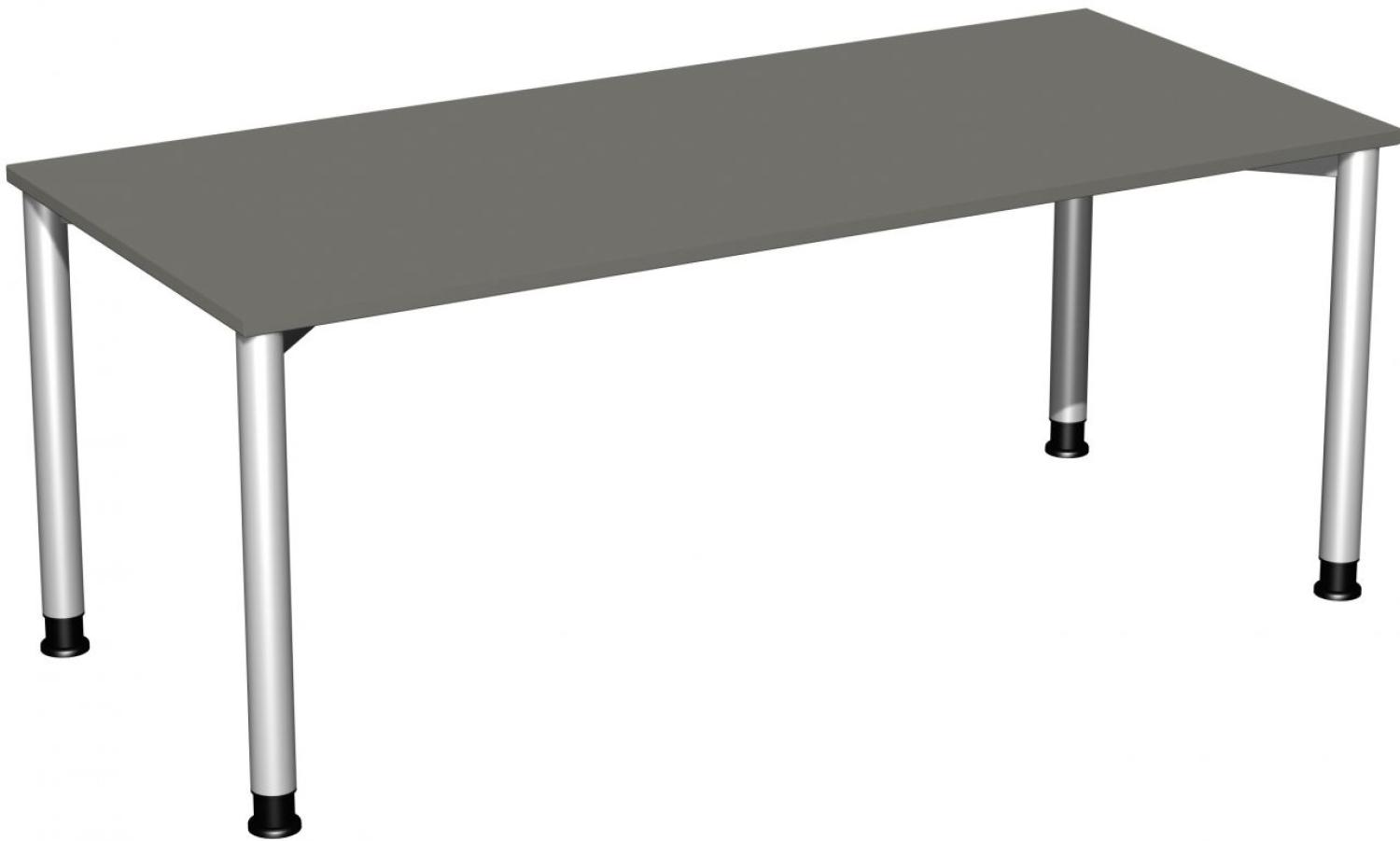 Schreibtisch '4 Fuß Flex' höhenverstellbar, 180x80cm, Graphit / Silber Bild 1