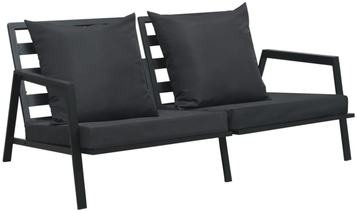 2-Sitzer-Gartensofa aus Aluminium mit Grauer Auflage Bild 1