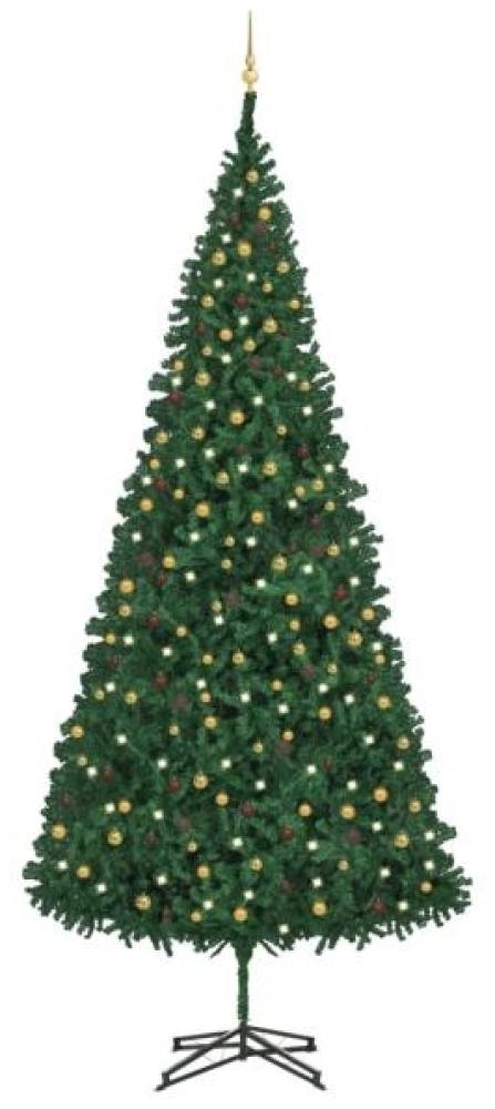 vidaXL Künstlicher Weihnachtsbaum mit LEDs & Kugeln 500 cm Grün, Mit Beleuchtung [3077792] Bild 1