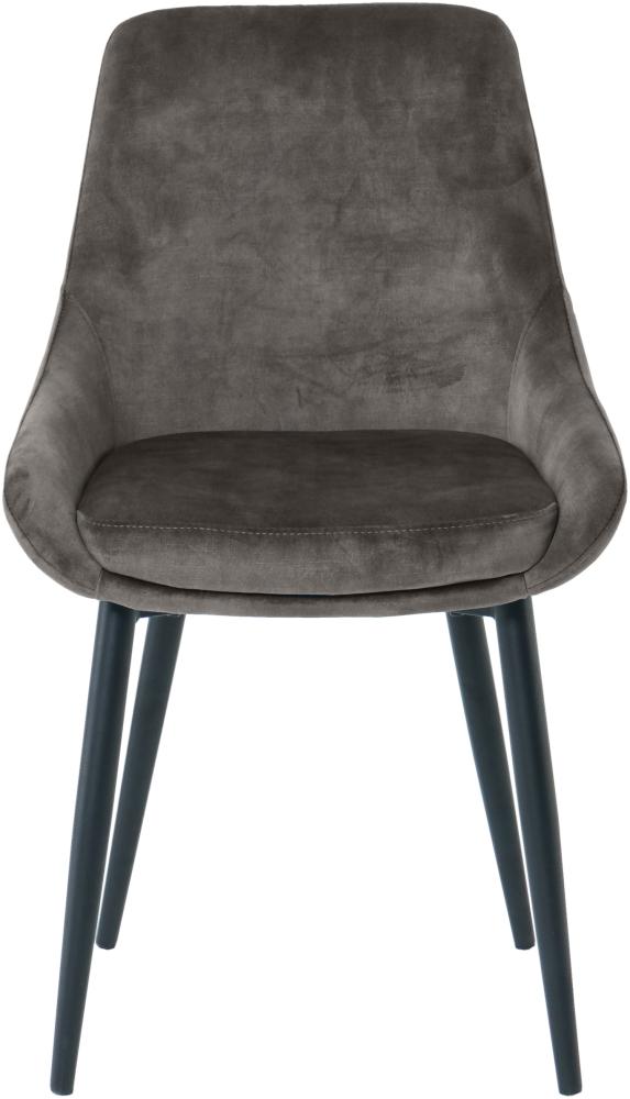 SIT Möbel Stuhl pulverbeschichtetes Metall/Samt Grau Bild 1