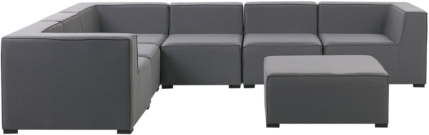 Lounge Set grau 7-Sitzer rechtsseitig modular AREZZO Bild 1