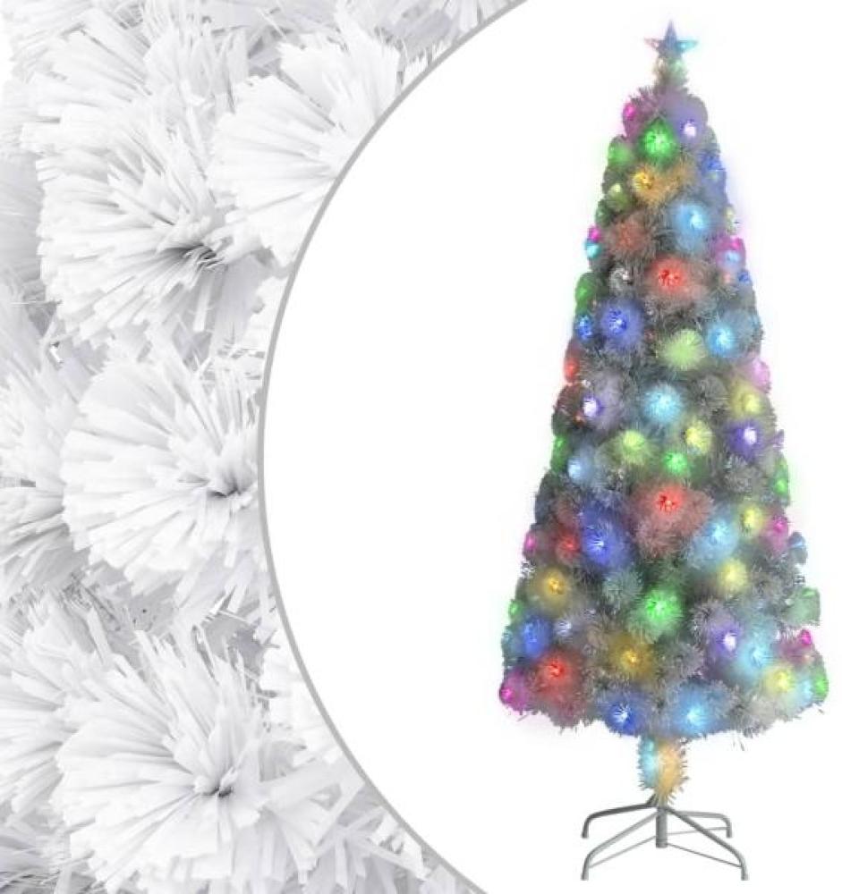 vidaXL Künstlicher Weihnachtsbaum mit LED Weiß 210 cm Glasfaser Bild 1
