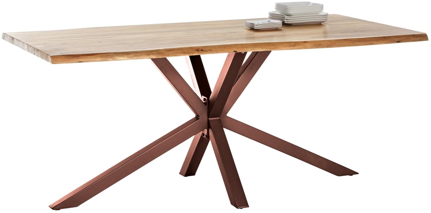 TABLES&Co Tisch 200x100 Akazie Natur Metall Braun Massivholz Natur Bild 1