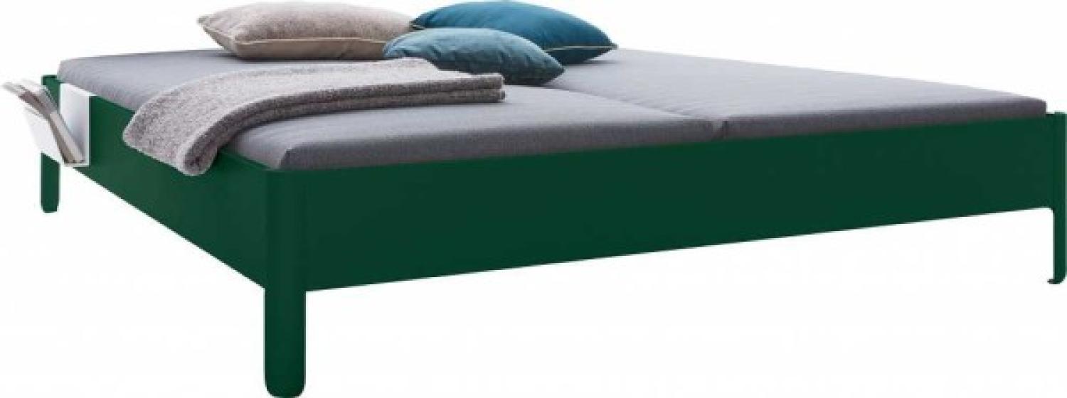 NAIT Doppelbett farbig lackiert Moselgrün 140 x 220cm Ohne Kopfteil Bild 1