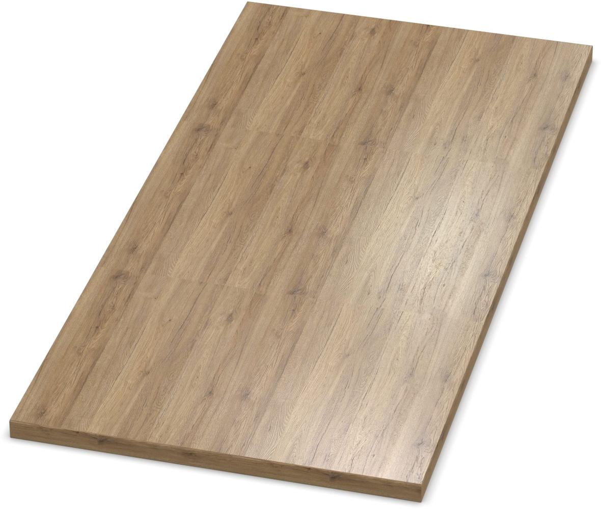 AUPROTEC Tischplatte 19mm Eiche Sanremo Classic 900 x 800 mm Holzplatte Dekor Spanplatte mit Umleimer ABS Kante Auswahl: 90 x 80 cm Bild 1