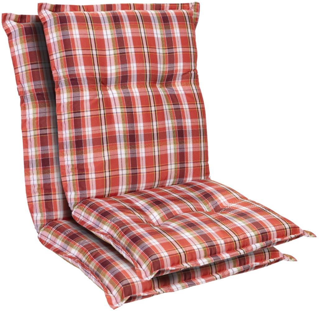 Prato Polsterauflage Sesselauflage Gartenstuhl PE 50x100x8cm Rot / Weiß Bild 1