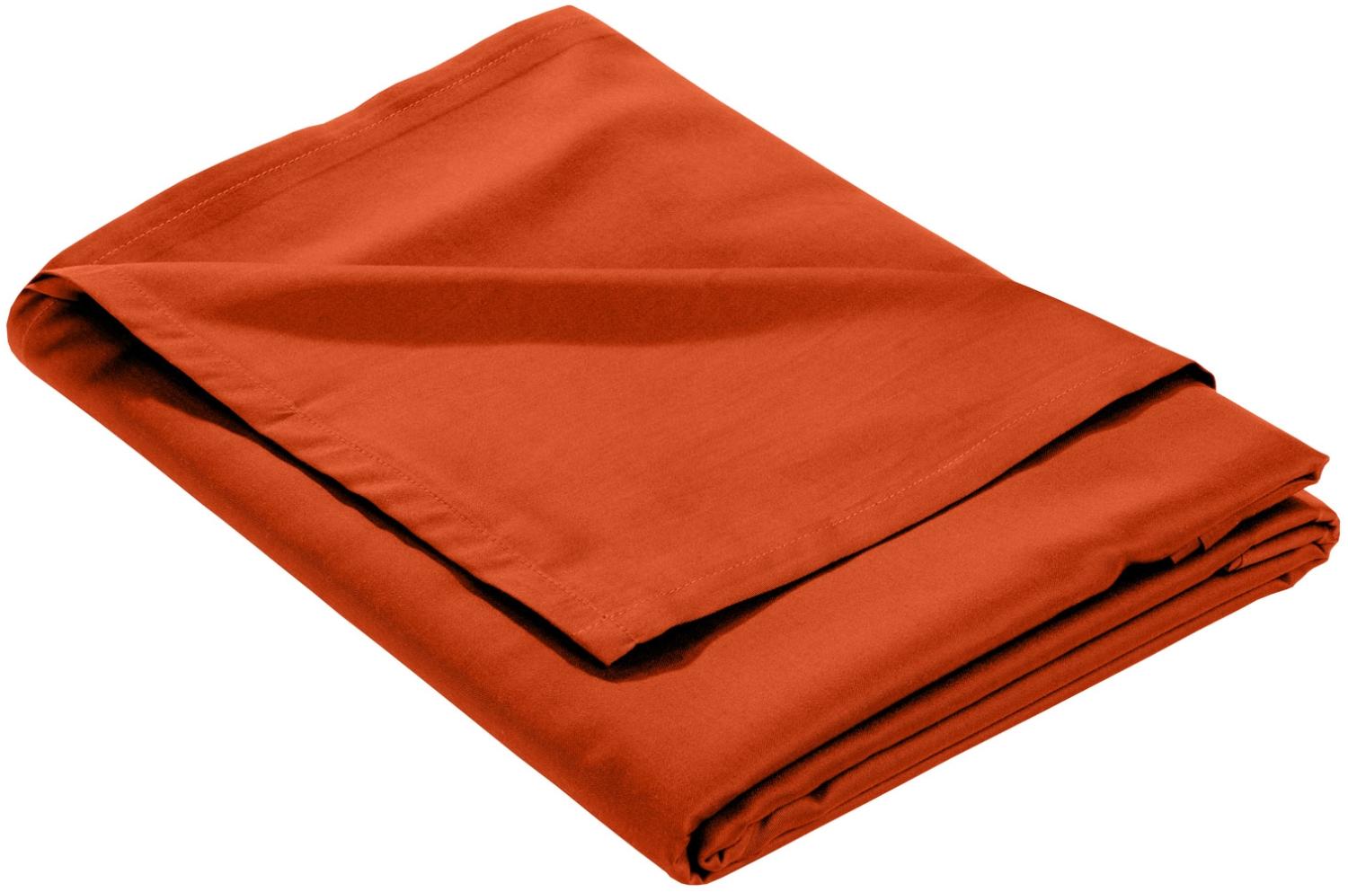 Mako Satin Bettlaken ohne Gummizug orange 160x260cm Bild 1