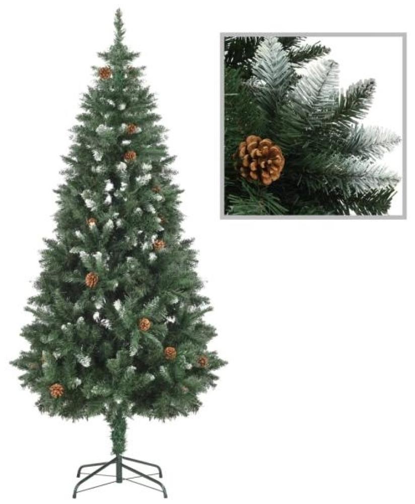 vidaXL Künstlicher Weihnachtsbaum Kiefernzapfen Weißem Glitzer 180 cm Bild 1