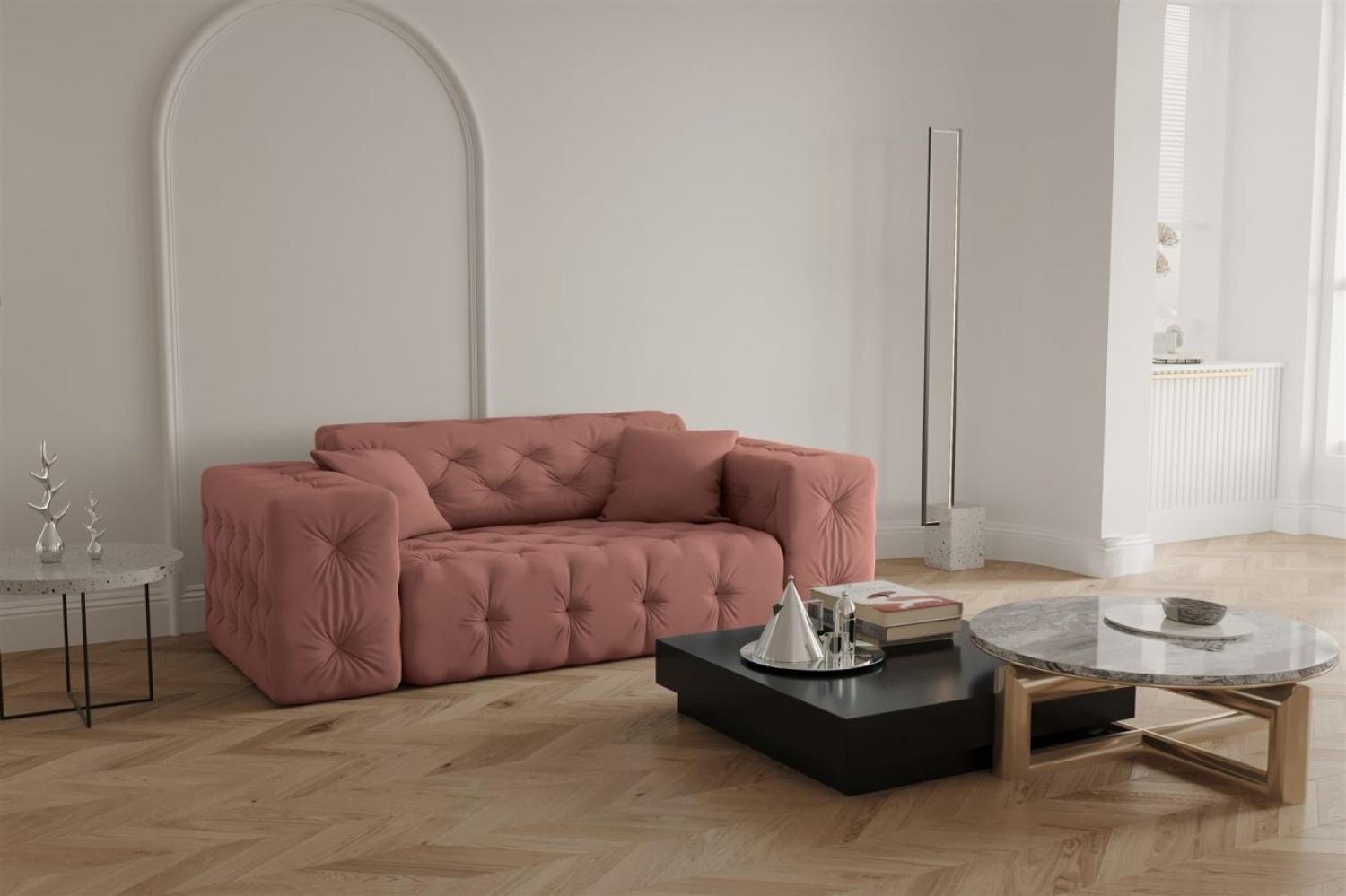 Sofa Designersofa CHANTAL 2-Sitzer in Stoff Opera Velvet Koralle Bild 1