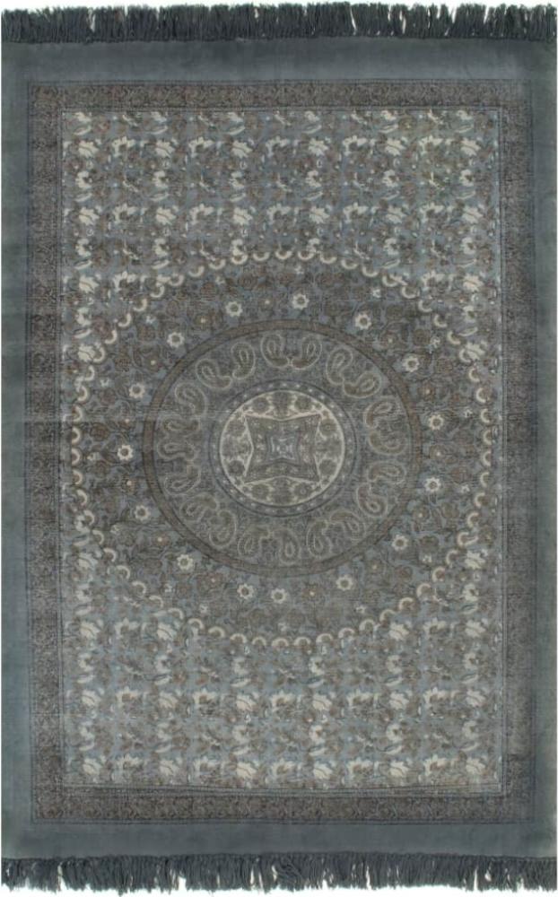 vidaXL Kelim-Teppich Baumwolle 120x180 cm mit Muster Grau [246569] Bild 1
