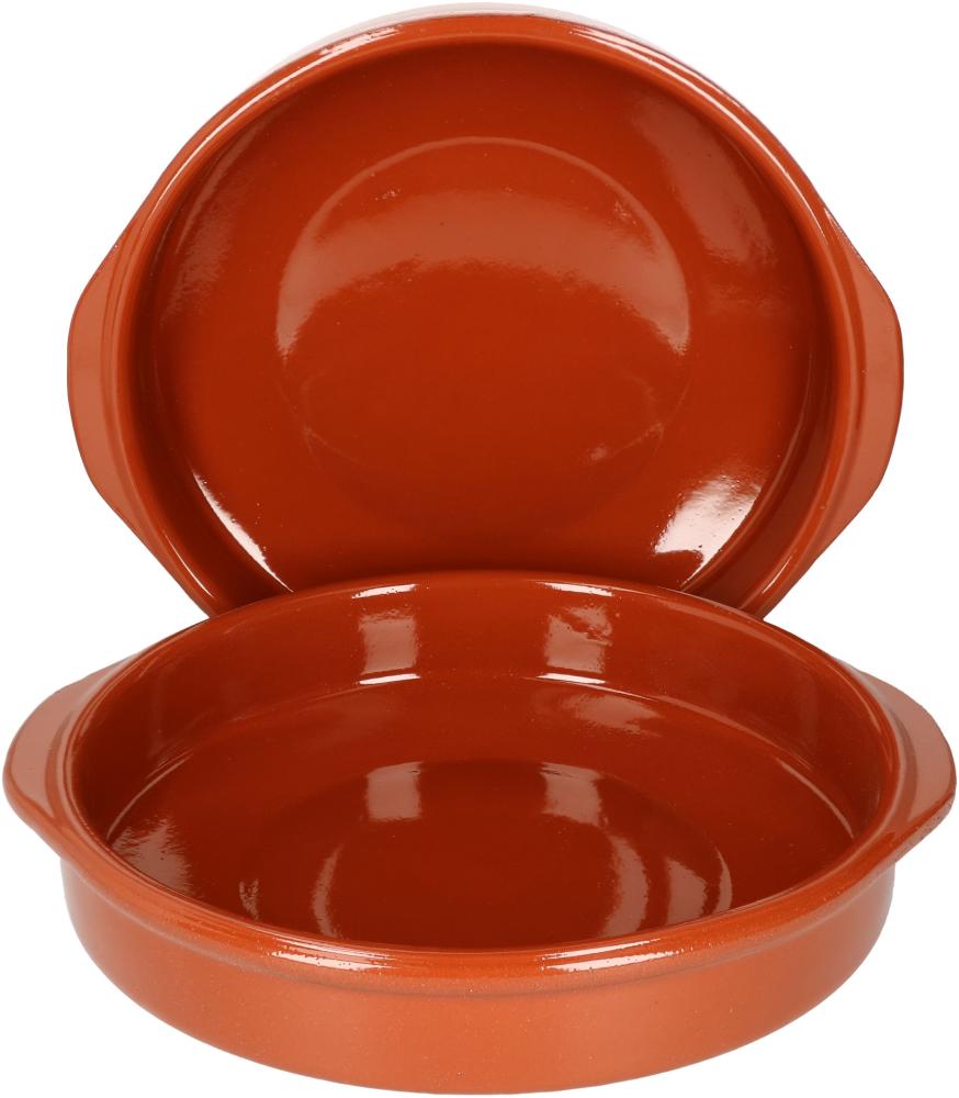 MamboCat Cazuela Schale + Henkel Tonware 2er Set Ø 25,5 cm Größe XL Mediterran Glasiert Unikat Bild 1