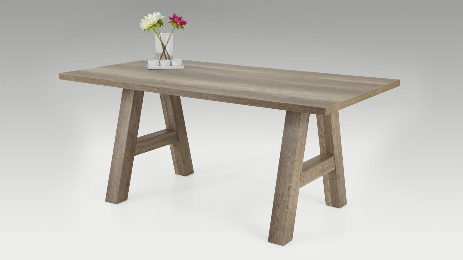 Esstisch ALMAT Tisch mit Stollen in A-Form Wildeiche 168x90 cm Bild 1