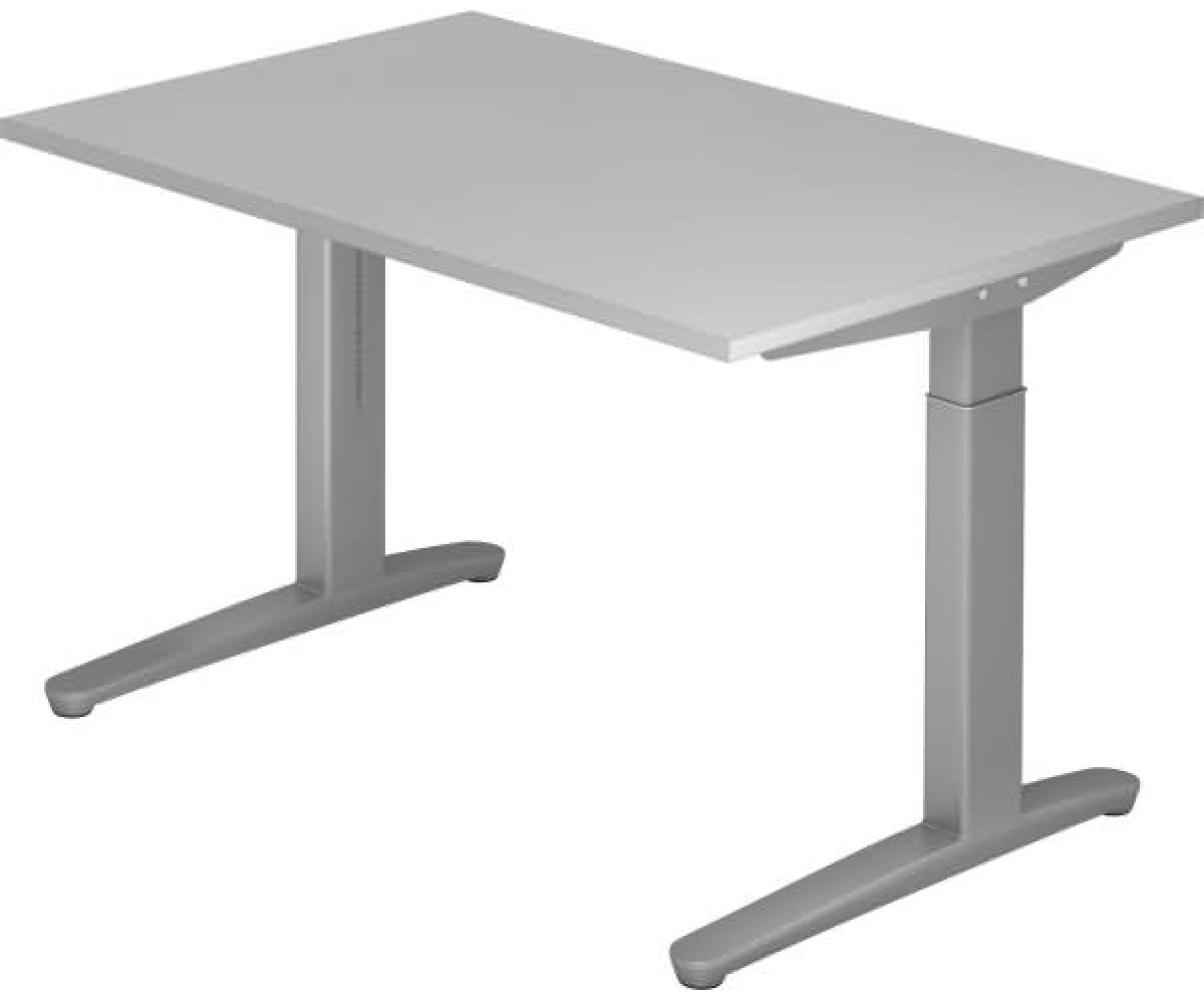 'XB12' Schreibtisch, C-Fuß, 120x80cm, Grau/Silber Bild 1