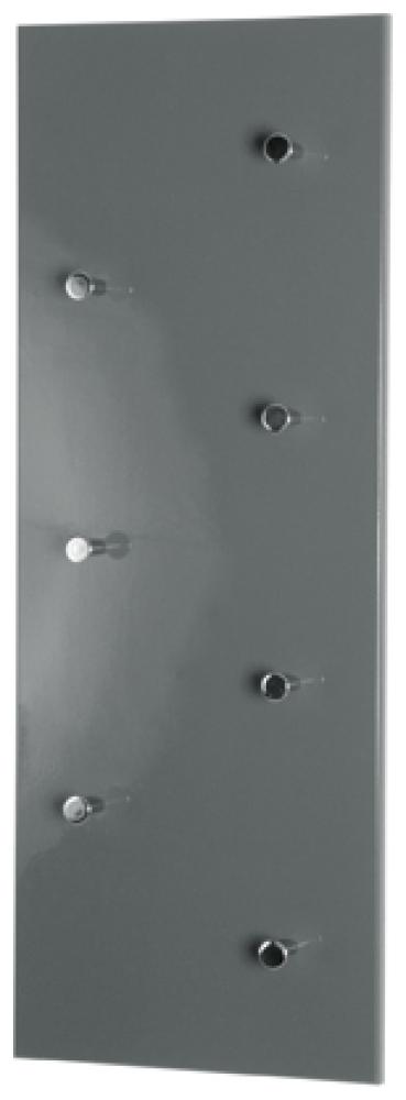Garderobenhaken >Big Eddy< in grau-chrom aus Stahl, MDF - 80x30x6cm (BxHxT) Bild 1