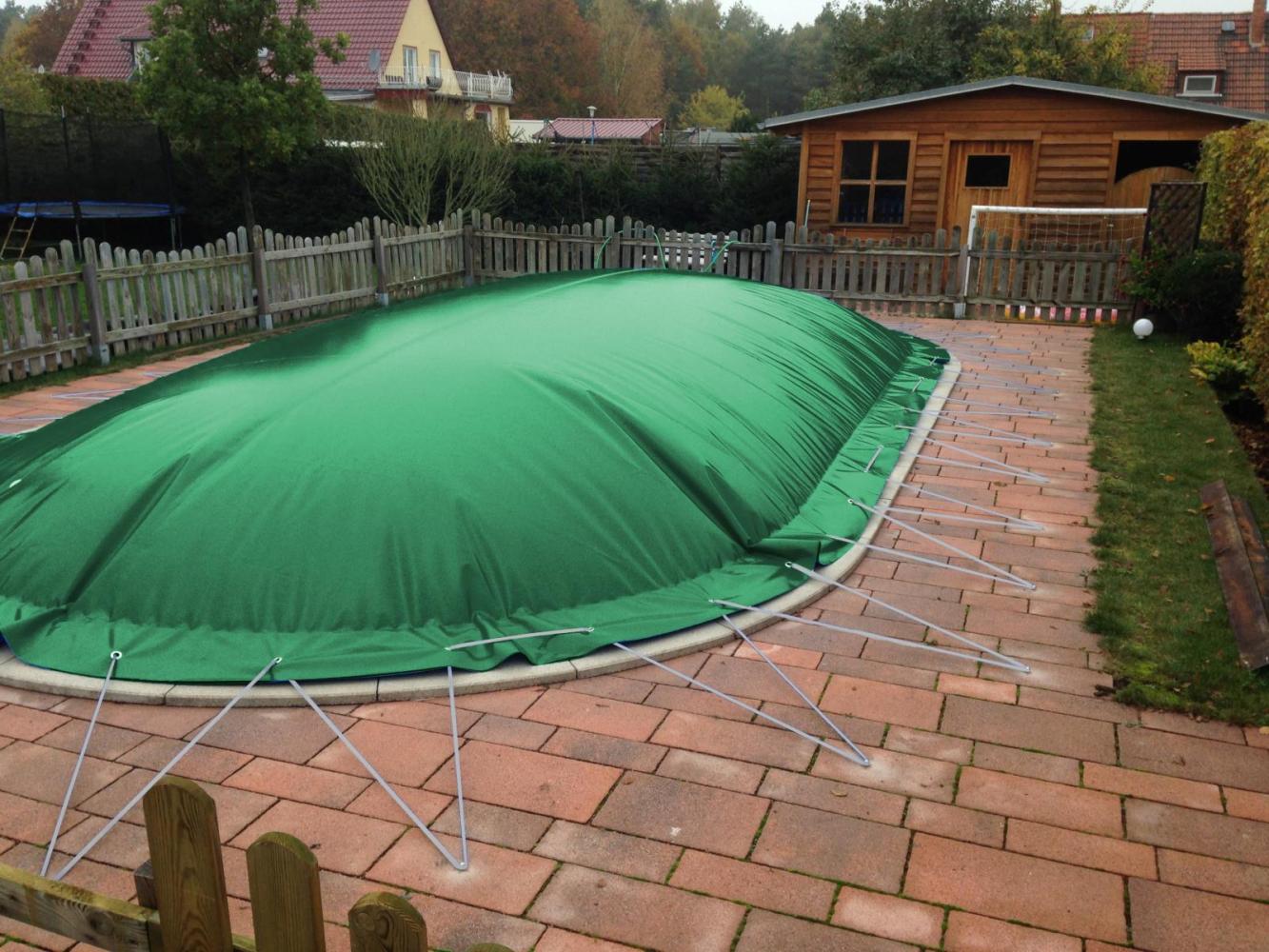 aufblasbare Winterplane für ovale Pools 5,20 x 3,30 cm Grün Bild 1