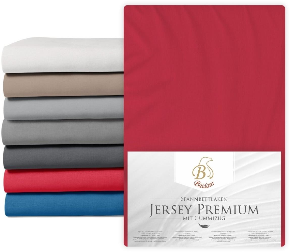Premium Boxspring Bettlaken Jersey 180x200 Rot Bild 1