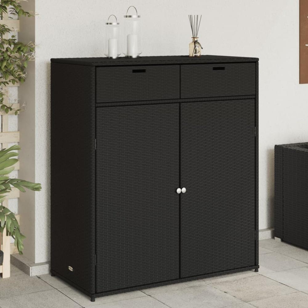 vidaXL Gartenschrank Schwarz 105x55x113 cm Poly Rattan Bild 1