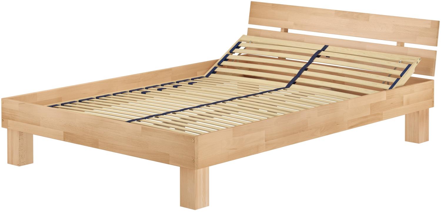 Erst-Holz Französisches Bett Futonbett Doppelbett 160x200 Massivholzbett Buche natur inkl. Federholzrahmen Bild 1