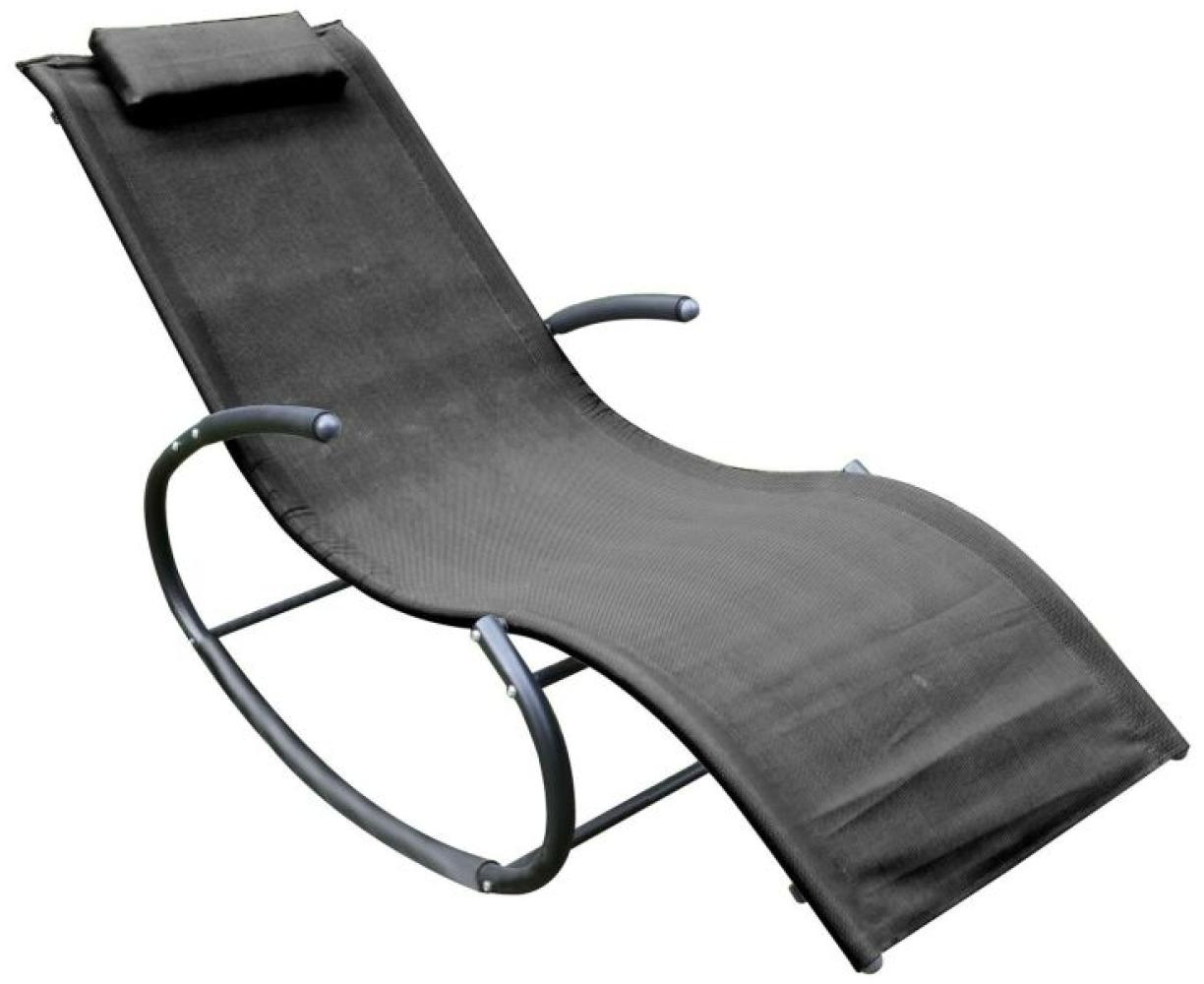 Sonnenliege Gartenliege Ergonomisch Schaukelliege Relaxliege Liegestuhl schwarz Bild 1