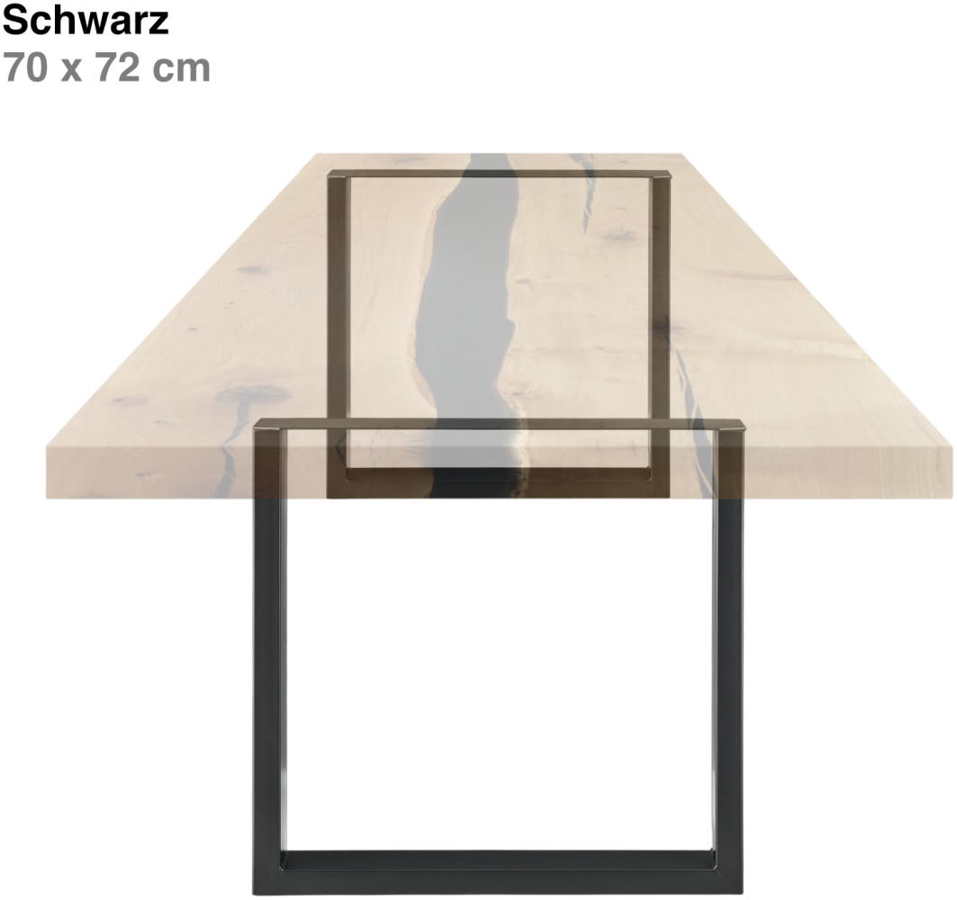 Tischgestell | 2 Stück | Rechteckig | 70x72 cm | Stahl - Schwarz Bild 1