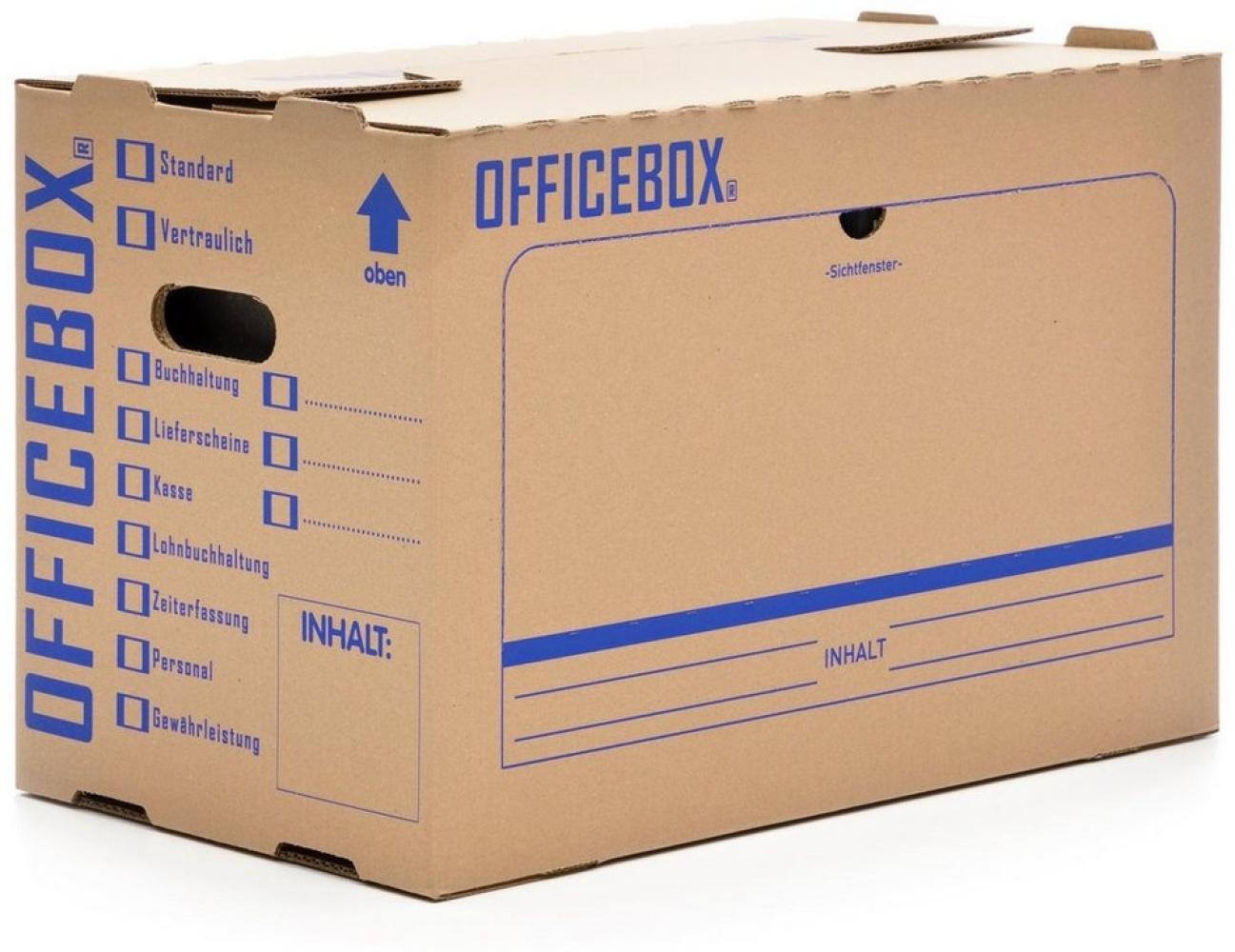 KK Verpackungen Aufbewahrungsbox (Spar-Set, 10 St, 10er-Set), Officebox - Umzugskarton Archivkarton Ordnerkarton Aktenkarton Braun Bild 1