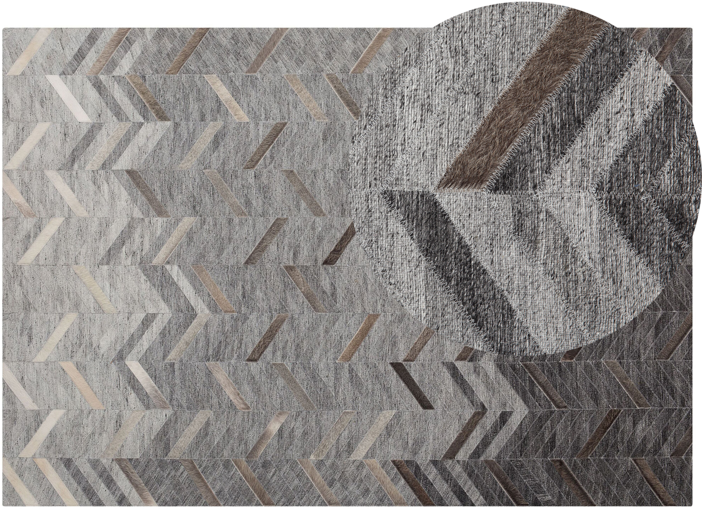 Teppich Leder grau 160 x 230 cm Kurzflor ARKUM Bild 1