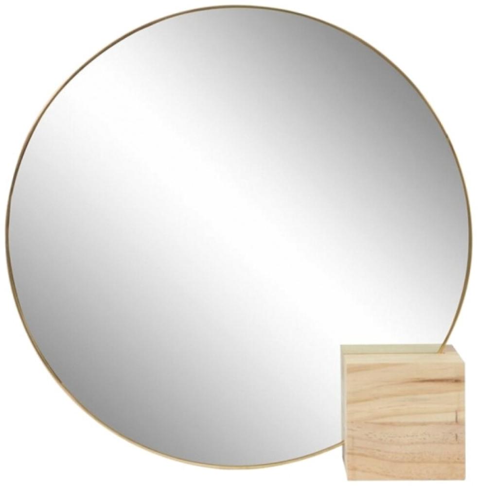 Spiegel mit Träger 40 x 40 cm Stahl/Holz hellbraun Bild 1