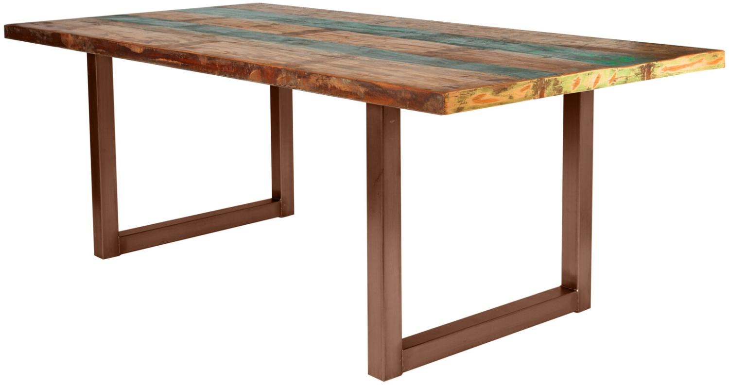 TABLES&CO Tisch 220x100 Altholz Bunt Stahl Braun Bild 1