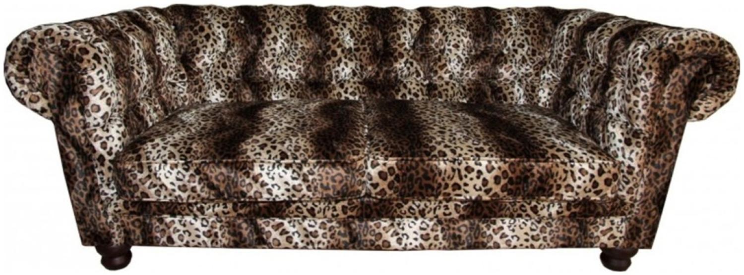 Casa Padrino Limited Edition Designer Chesterfield Sofa Leopard - Club Möbel Bild 1