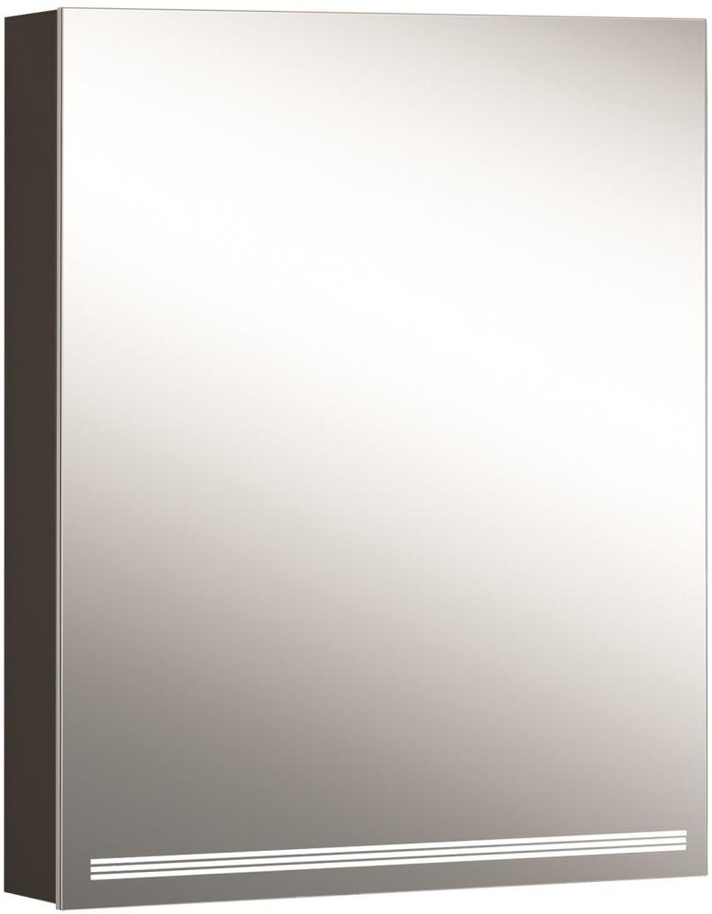 Schneider GRACELINE LED Lichtspiegelschrank, 1 Tür Anschlag rechts, 60x70x12cm, 116. 462, Ausführung: EU-Norm/Korpus schwarz matt - 116. 462. 02. 41 Bild 1