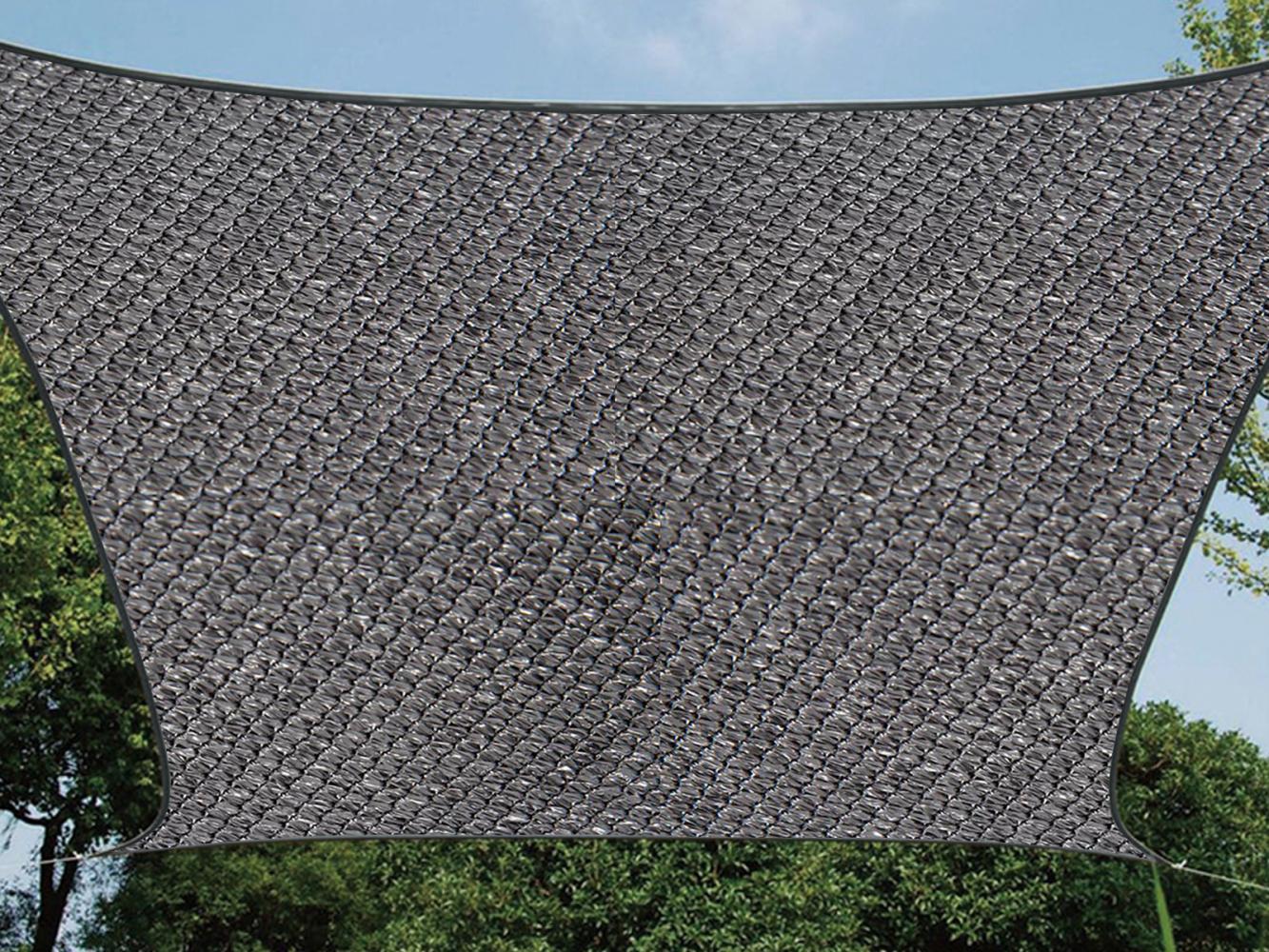 Sonnensegel Quadratisch wasserdurchlässig Dunkelgrau 25m² für Terrasse Bild 1
