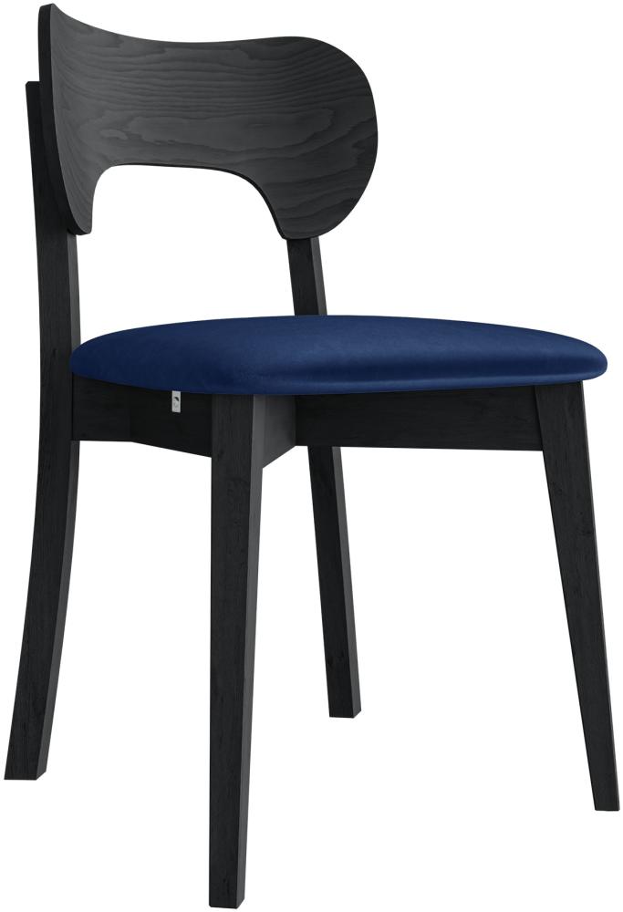 Esszimmerstuhl Gamirut, Stuhl aus Buchenholz für Küche, Restaurant (Schwarz / Magic Velvet 2216) Bild 1