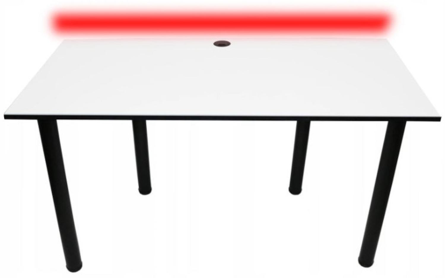 Gaming Tisch CODE BIG B2 s LED, 160x73-76x80, weiß/schwarze Beine Bild 1