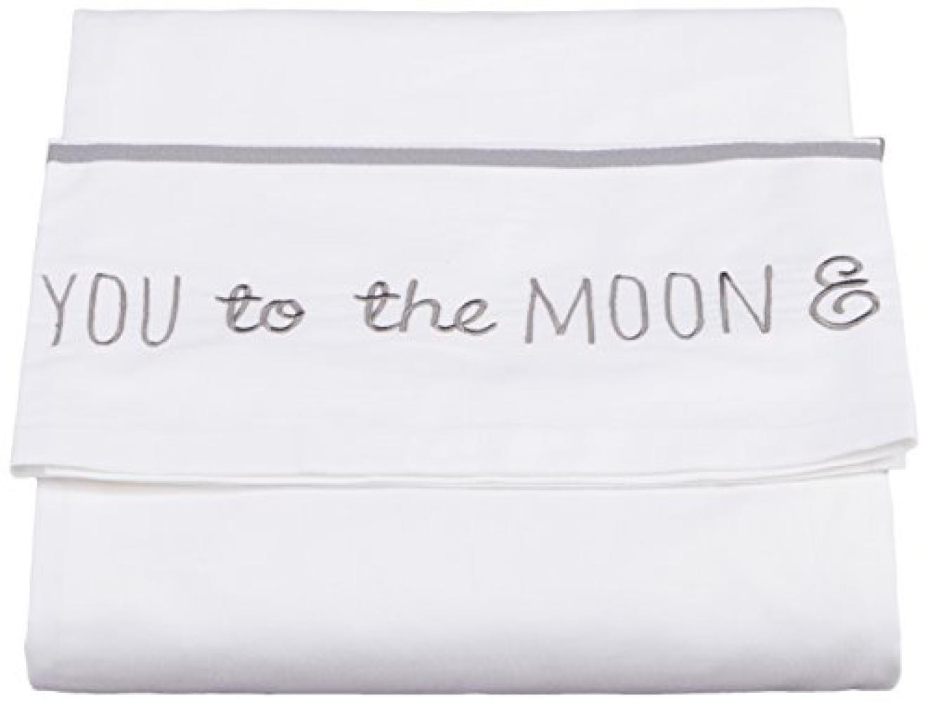 Meyco 'Love you to the moon and back' Bettlaken grau 100x150 Bild 1