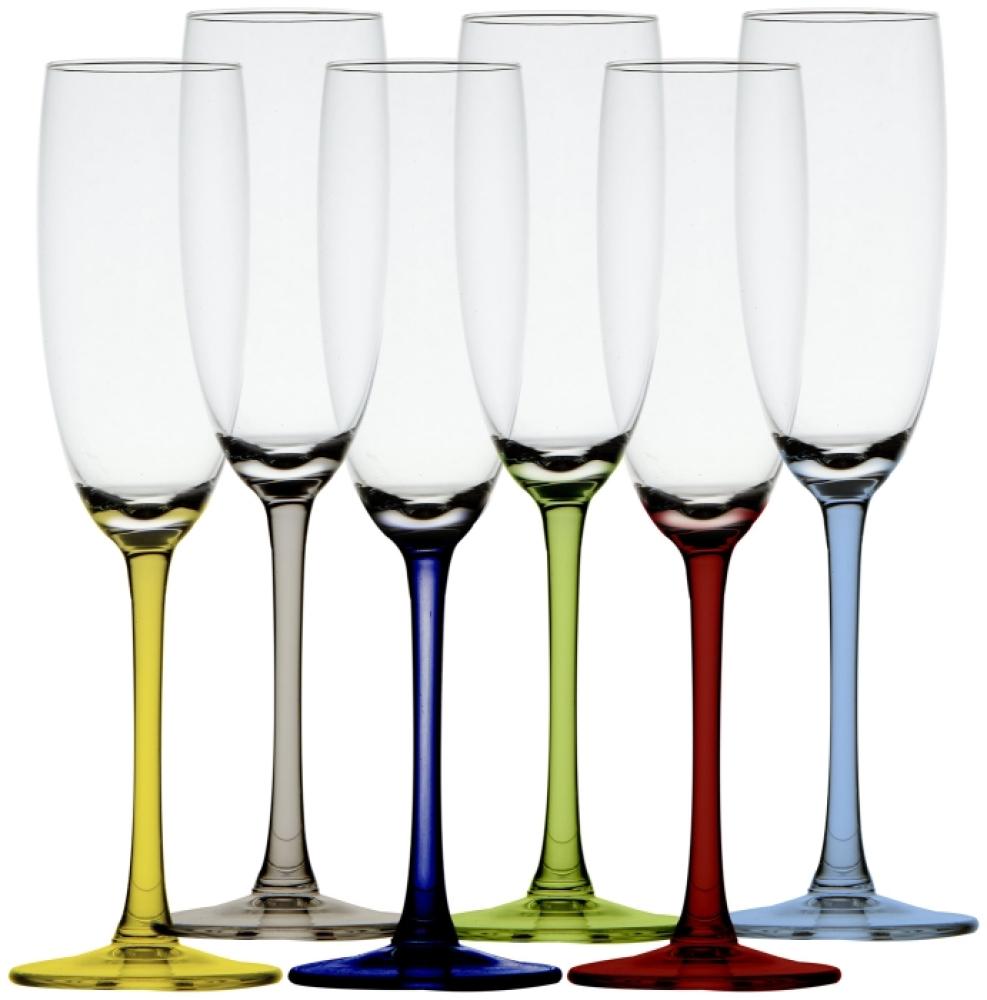 Sektglas Champagne Party Color Base, Set 6 Stück, unzerbrechlich, farbig, Ecozen Bild 1